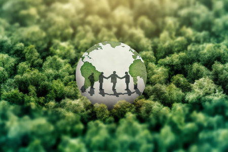 Collaboration between the government, the private sector and the public to help plant trees accordinの素材