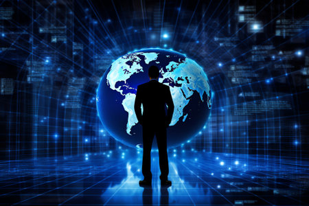 network business planning system global expansion network technology conceptの素材