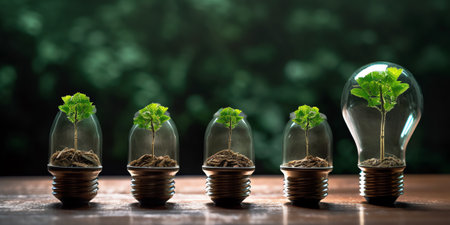 Business growth with csr practice / Green investment conceptの素材