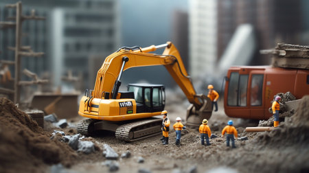 construction build - construction site miniature conceptの素材
