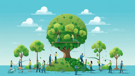 ESG background. Environmental, Social, and Governance for Sustainable and Ethical Business and Technの素材