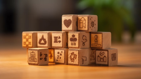 Wooden blocks with words 'Grow your business'. Business conceptの素材