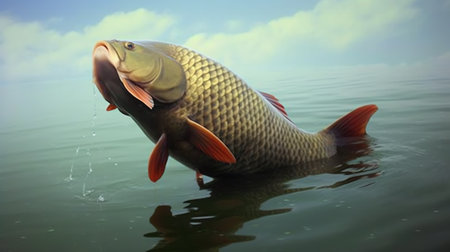 The big fish eats the small fishの素材