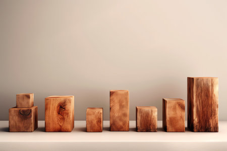 Hand arranging wood block stacking as step stair. Ladder career path concept for business growth sucの素材