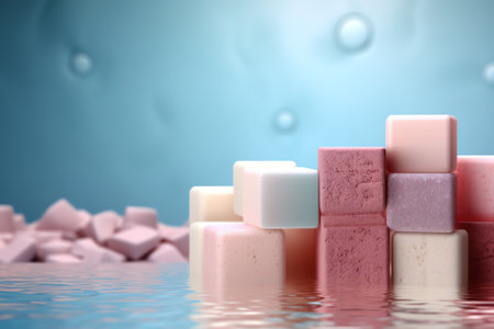 Natural organic soap bars. Homemade cosmetics, eco-friendly spa, beauty skincare concept. Small busiの素材