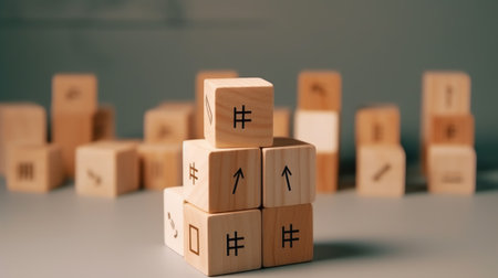 Ethical or legal rules symbol. Turned wooden cubes and changes words 'ethical rules' to 'legal rulesの素材