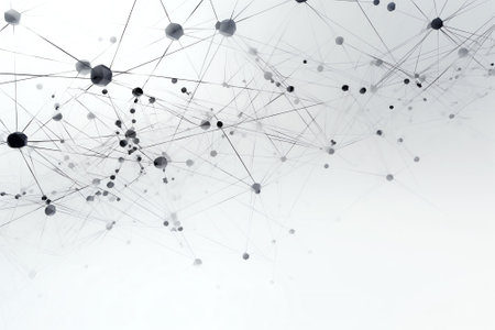 Geometric abstract background with connected line and dots. Network and connection background for yoの素材