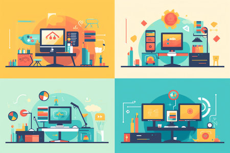 Different ways vector concept in flat cartoon styleの素材