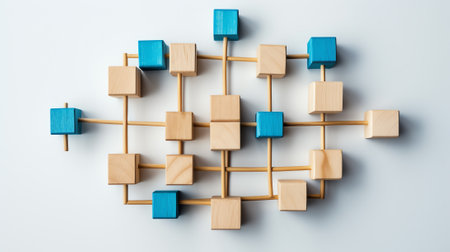Business ethics symbol. Concept word Business ethics on wooden blocks. Beautiful white background. Bの素材