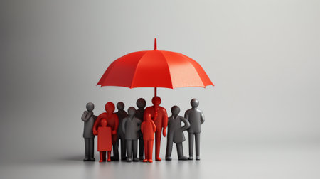 Health and life group of employee insurance concept. Employee rights concept. Care for employees. Emの素材