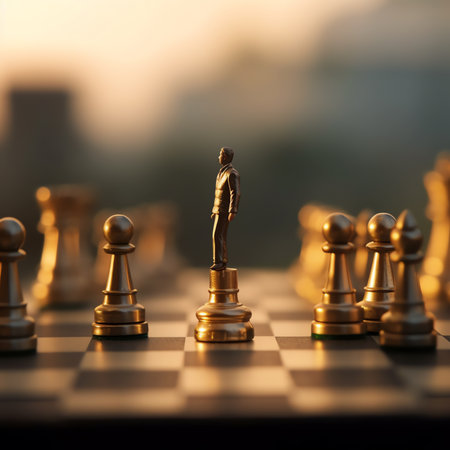 Business decision making concept. Miniature people : small businessman figure standing and walking oの素材