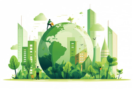 Business with csr practice / Business with environmental concernの素材