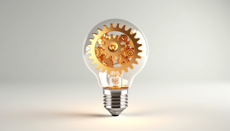 Business development idea and developing industry success through creative invention as a light bulbの素材