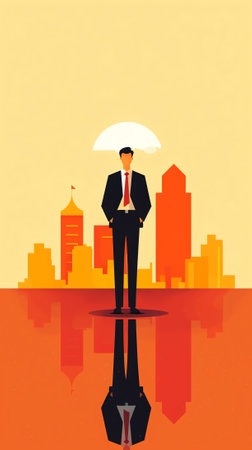 Business life. Moral choice, business ethics and temptation concept vector illustrationの素材
