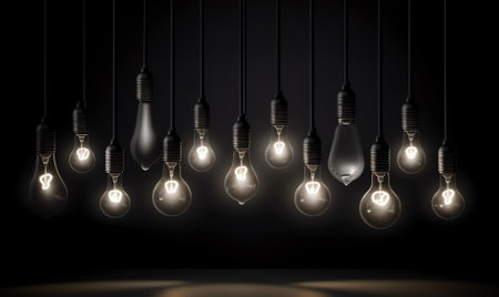 Photo of light bulbs with shining fibers in a shape of CONSULTING concept related words isolated onの素材