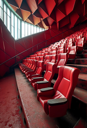 Detail of auditorium chairs, Lisbon, Portugalの素材