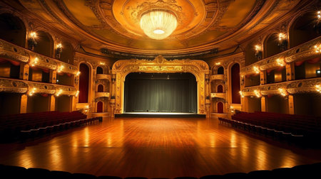 The empty auditorium of Teatro General San Martin, Buenos Aires, Argenitaの素材