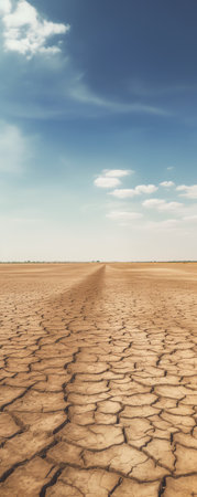 Empty dry cracked swamp reclamation soil, land plot for housing construction project with car tire pの素材