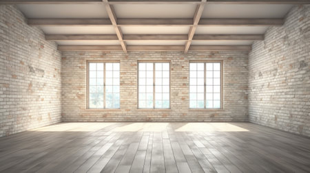 Interior empty room 3D renderingの素材