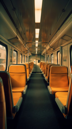 empty aisle of a railway cabin in Kualanamu Airport Train of Medan North Sumatera Indonesia on Julyの素材