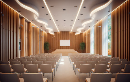 Conference hall. Collection. Meeting room. Presentation room. Modern big hallの素材