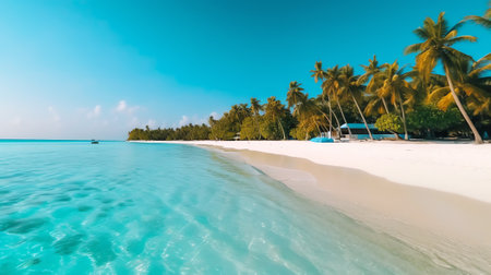 Maldives Islands Ocean Tropical Beachの素材