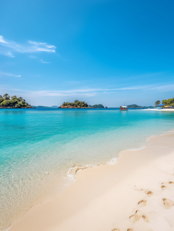 Empty sea and beach background with copy space ,Samed island ,Rayong, Thailandの素材