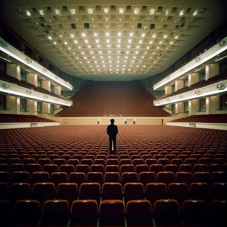 The empty auditorium of Teatro General San Martin, Buenos Aires, Argenitaの素材