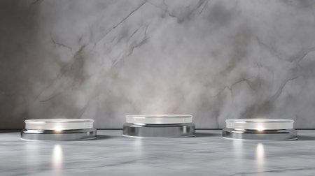 White stone table top and background of white marble stone wall - can used for display or montage yoの素材