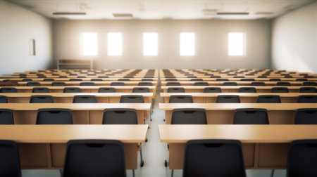 empty chairs in an education roomの素材