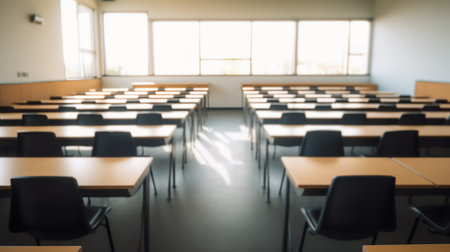 Lecture room with empty seats Business seminar educationの素材
