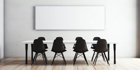 Conference table and chairs in meeting roomの素材