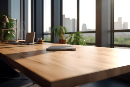 Close of up table with equipment in conference room. 3D Renderingの素材