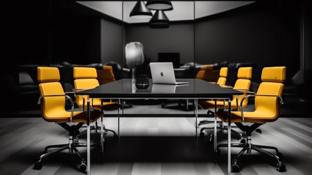 Conference table and chairs in meeting roomの素材