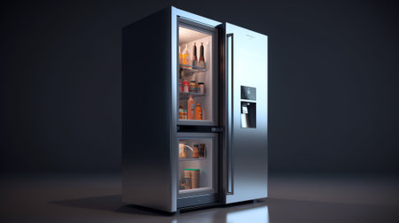 Commercial Refrigerator Branding 3D Rendering White Blank Chiller Display Beerの素材
