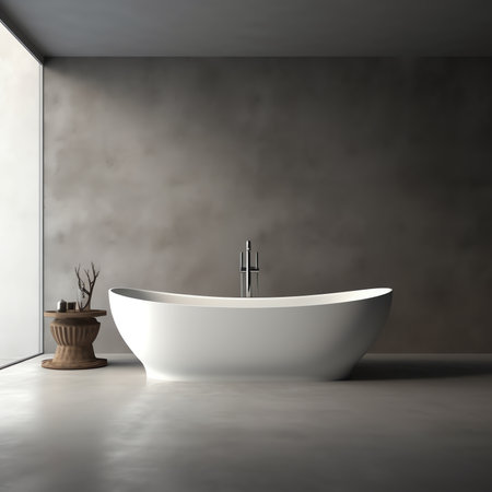 Bathroom interior bathtub 3d rendering mock upの素材