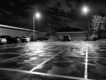 Empty parking lotの素材