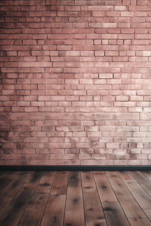 Aged empty red bricks wall and floor for background.の素材