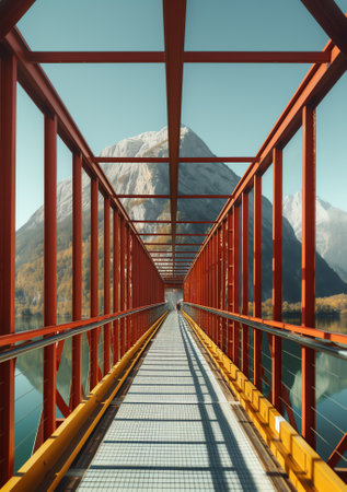 Inside view of an empty Chapel Bridge, the famous historic landmark in the centre of Lucerne, Switzeの素材