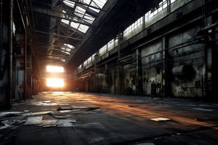 Abandoned industry hallの素材