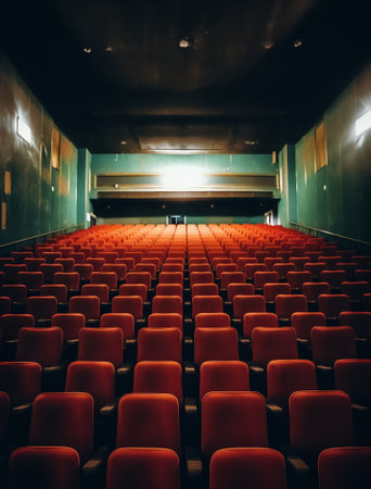 Empty retro cinema seatsの素材
