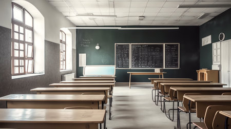 empty classroom, retro styleの素材