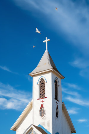 Domed bell tower of an old mission churchの素材