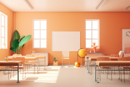 Elementary classroom, back to school conceptの素材