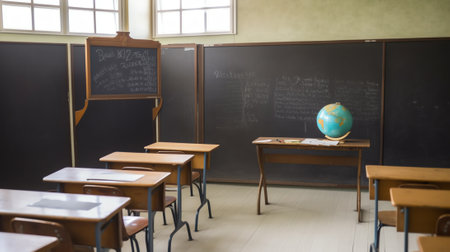 empty classroom, retro styleの素材