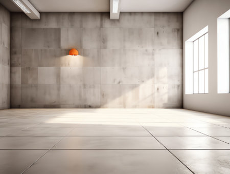 Modern style conceptual interior empty room 3d illustrationの素材