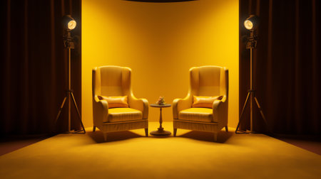 Cinema seats single stand on red carpet. Buy movie ticket concept, movie night. 3d rendering.の素材