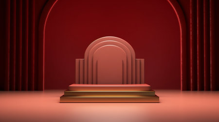 Poster background 3D graphics template. Theater entrance concept illustration, with an empty wall arの素材