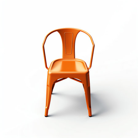 Yellow modern chair isolated on white backgroundの素材