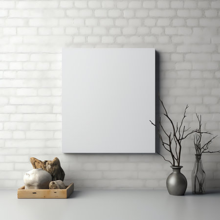 Front view of blank white wall in office interior. Mock up, 3D Renderingの素材